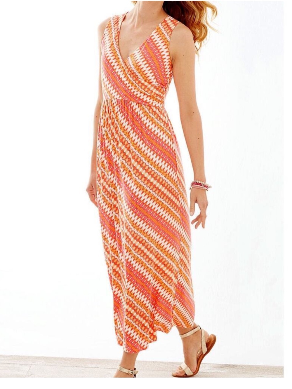 J.Jill Sleeveless Printed Wrap Dress Soft Cotton Geometric Cottagecore NWT